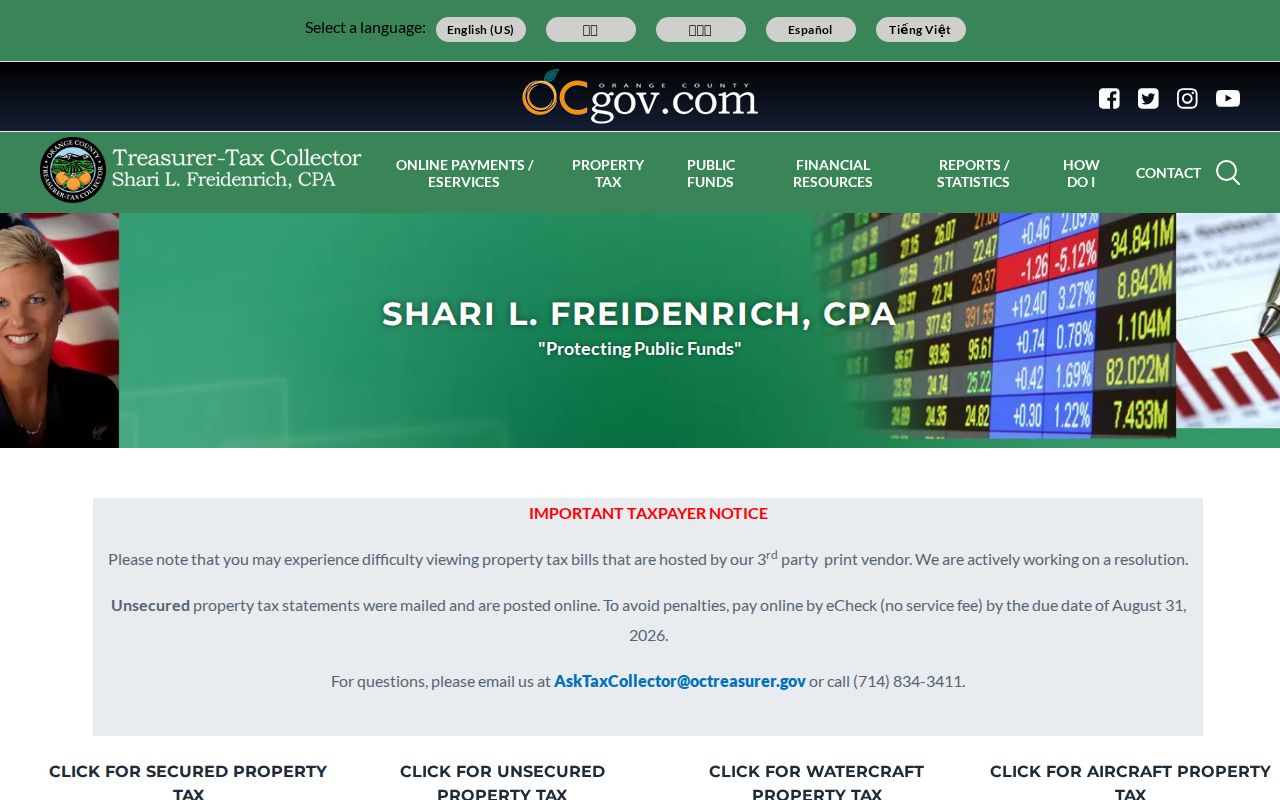 Orange County parcel and property tax search