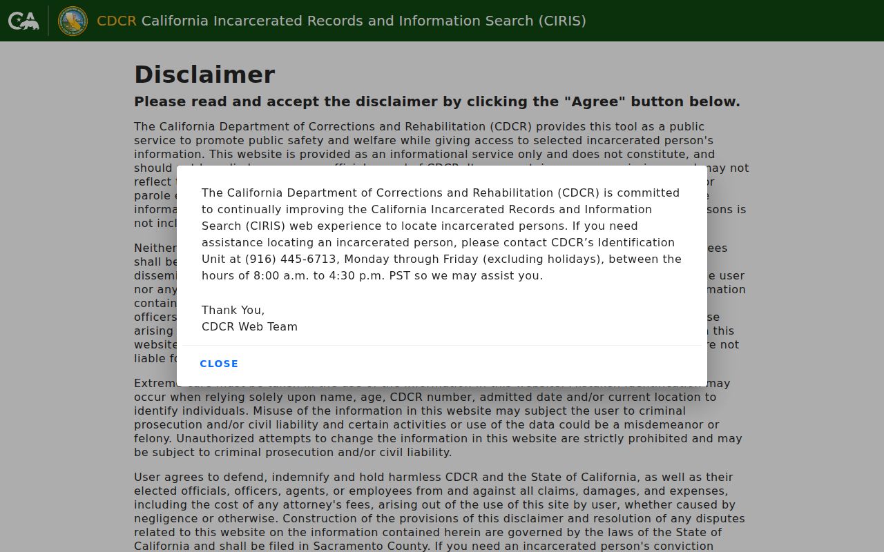 California incarcerated person locator search