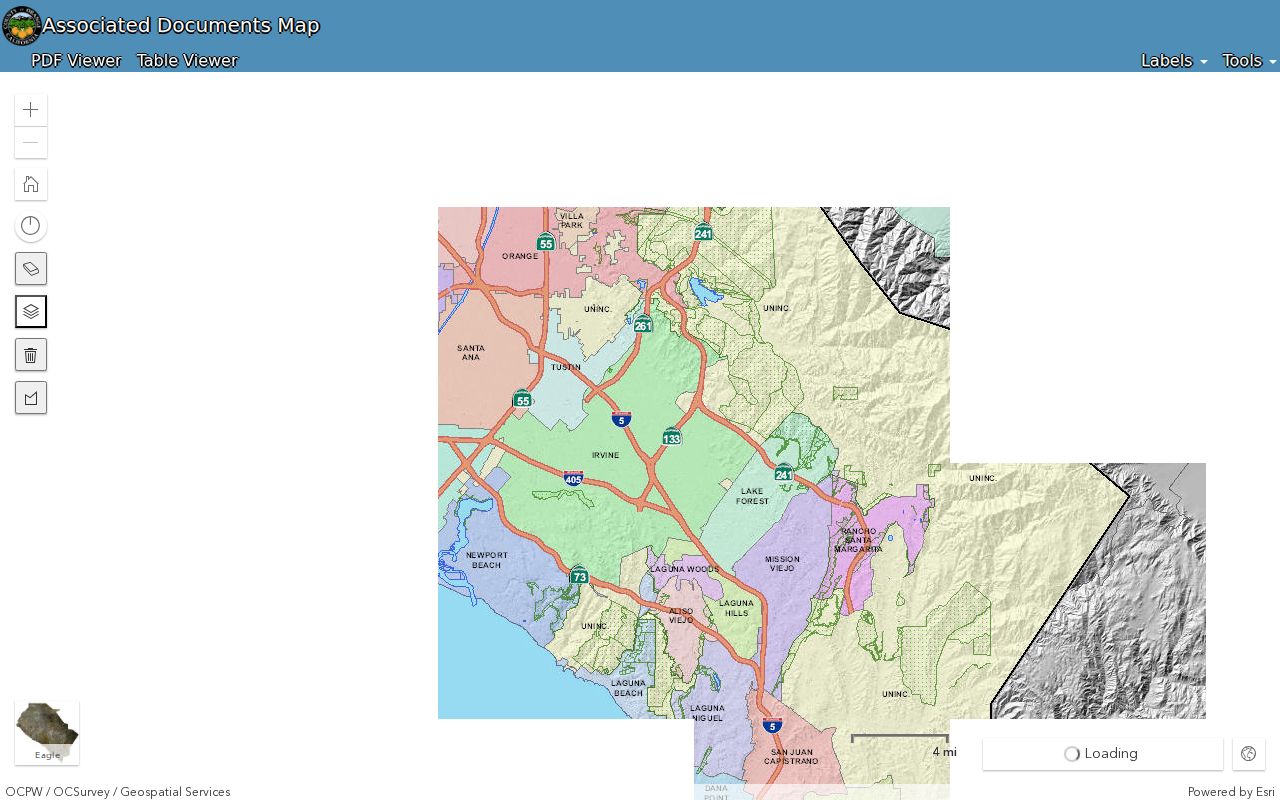 OC Public Works survey map viewer